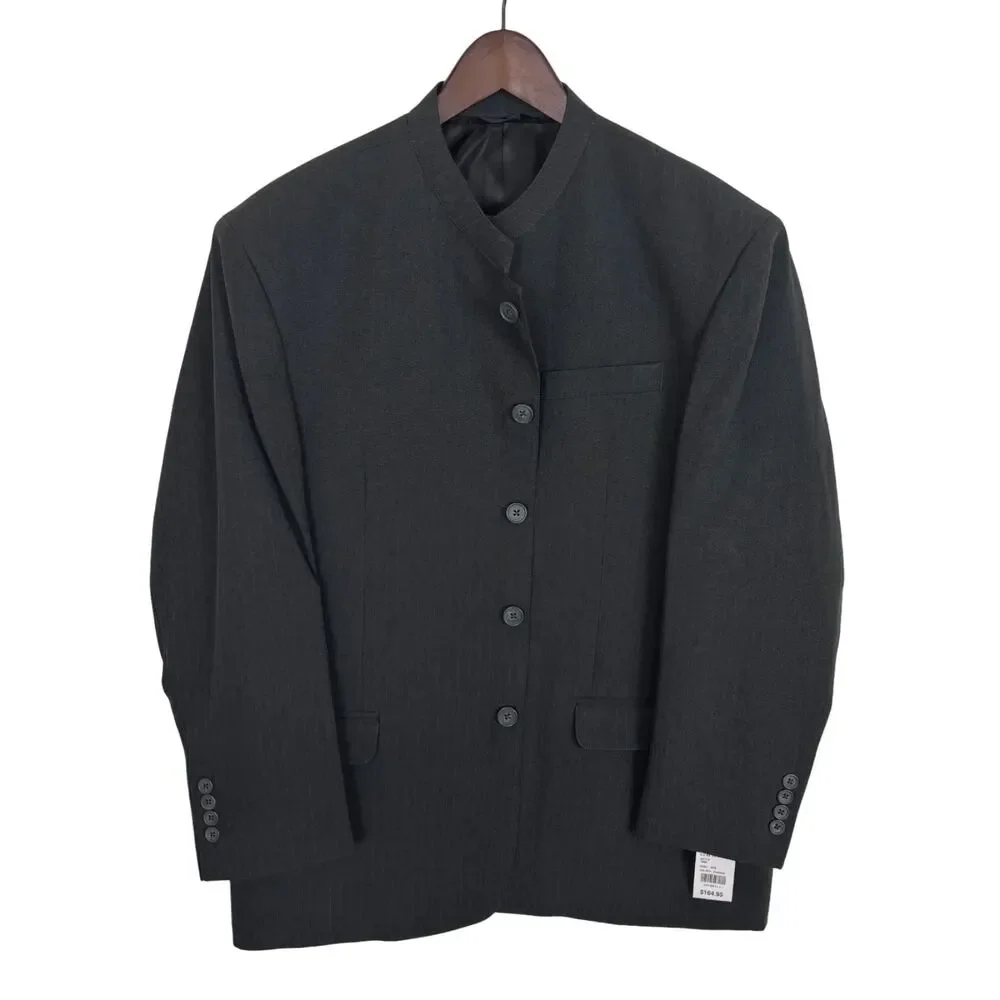 NWT Weaverland Collection Charcoal Gray Clerical Suit Blazer Jacket Men's 46S